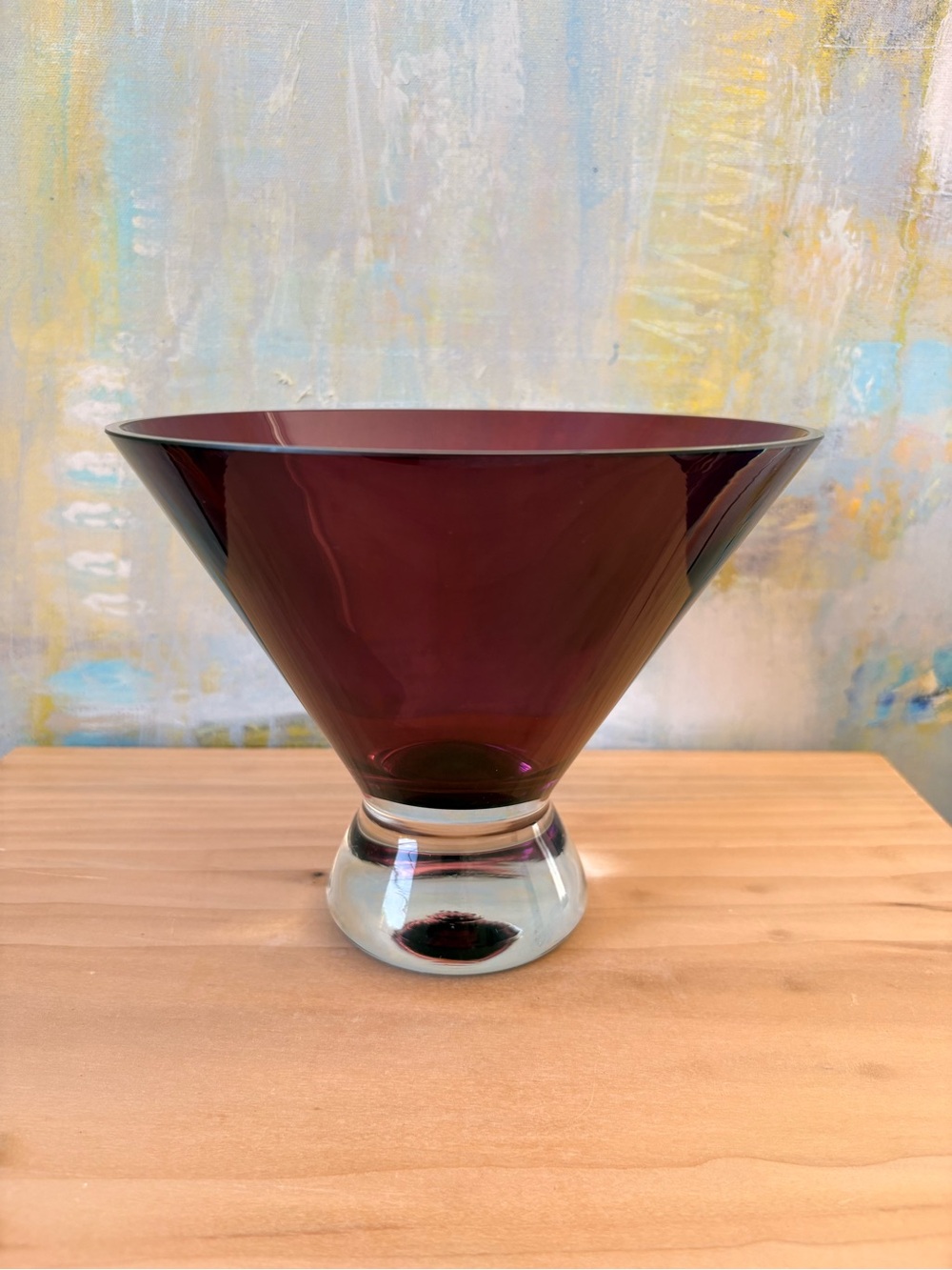 Vintage Amethyst Purple Glass Art Bowl
